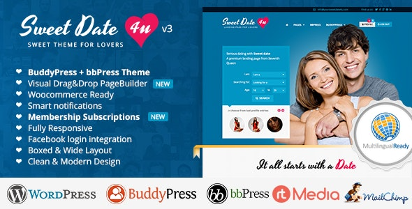 Sweet Date Theme Nulled v3.9.2