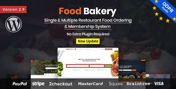 FoodBakery Food Delivery Restaurant Directory WordPress Theme v4.8 WordPress Theme Nulled
